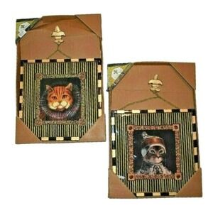 Vintage Annie Modica Royal Cats Wall Art Set Renaissance Cat Decor
